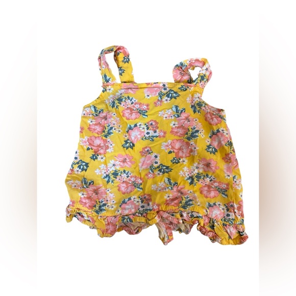 Little Lass Girls Floral 2 Piece Set Size 5 Yellow Pink - Picture 4 of 8